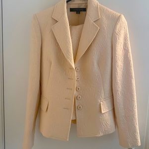 Cream Brocade 2 piece Suit